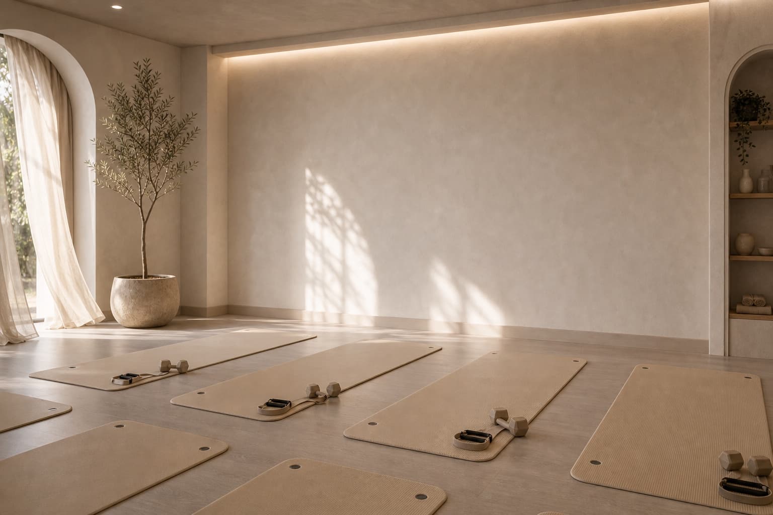 Mat Pilates setup in the Santé Studio